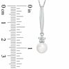Thumbnail Image 2 of 6.5-7.0mm Freshwater Cultured Pearl and Diamond Accent Stick Pendant in 10K White Gold