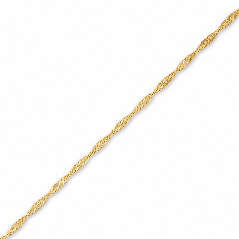 Adjustable Singapore Chain Anklet in 10K Gold