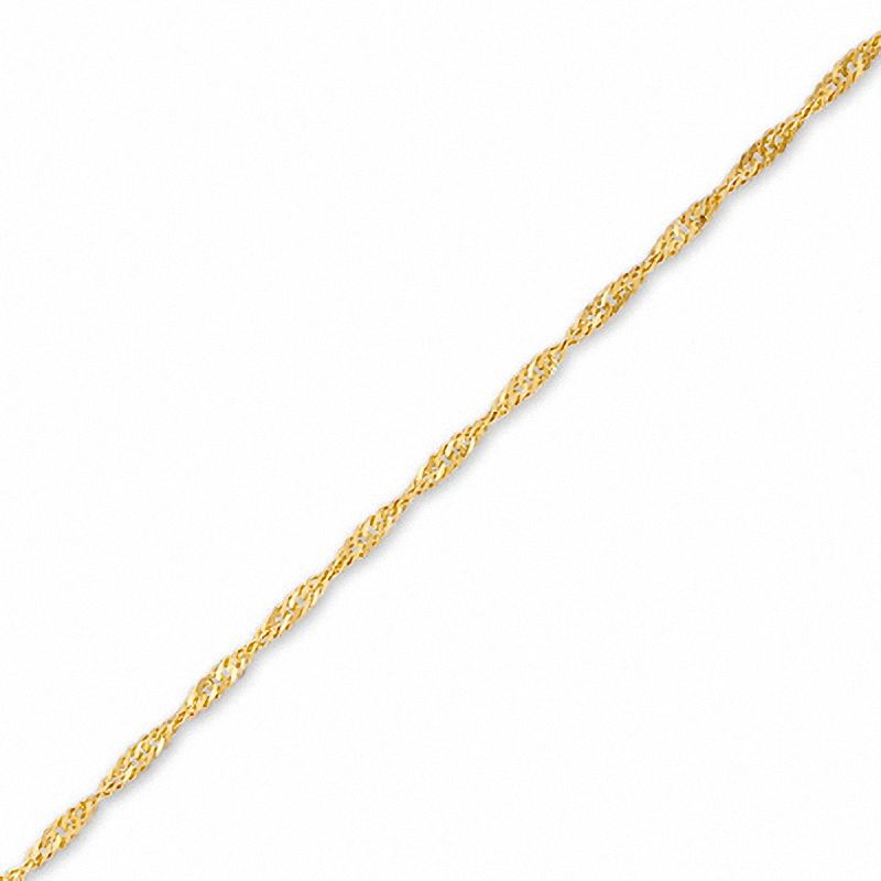 Main Image 1 of Adjustable Singapore Chain Anklet in 10K Gold