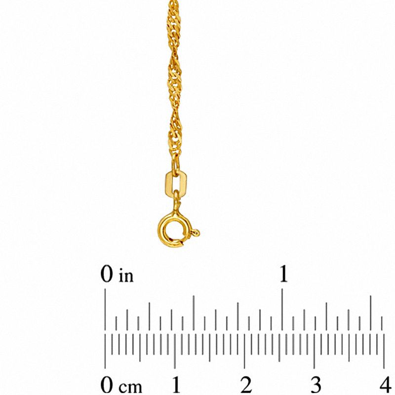 Adjustable Singapore Chain Anklet in 10K Gold