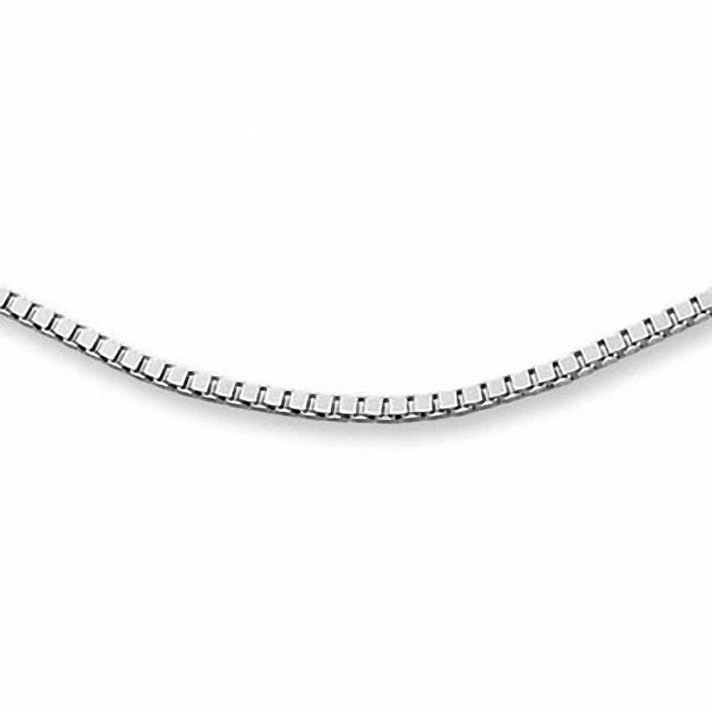 Ladies' 0.7mm Box Chain Necklace in 14K White Gold - 20"