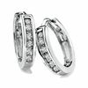 Thumbnail Image 0 of 0.20 CT. T.W. Diamond Huggie Hoop Earrings in 10K White Gold