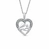 0.09 CT. T.W. Diamond Motherly Love Heart Pendant in 10K White Gold