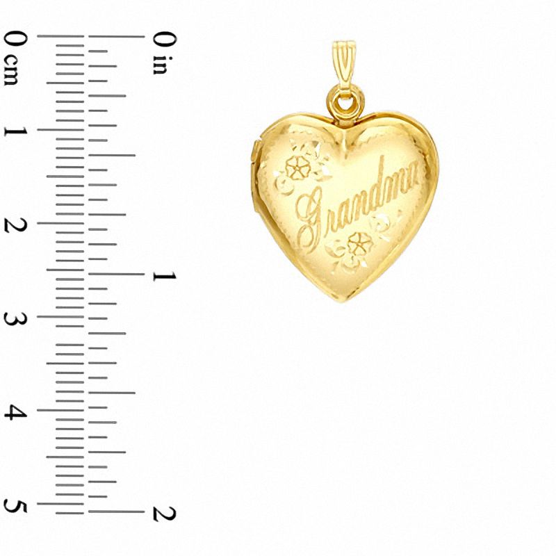 Main Image 2 of 10K Gold Grandma Heart Locket