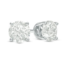 0.50 CT. T.W. Certified Diamond Solitaire Stud Earrings in 14K White Gold (J/I3)