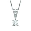 Thumbnail Image 1 of 0.15 CT. Diamond Solitaire Crown Royal Pendant in 14K White Gold (I-J/I2-I3)