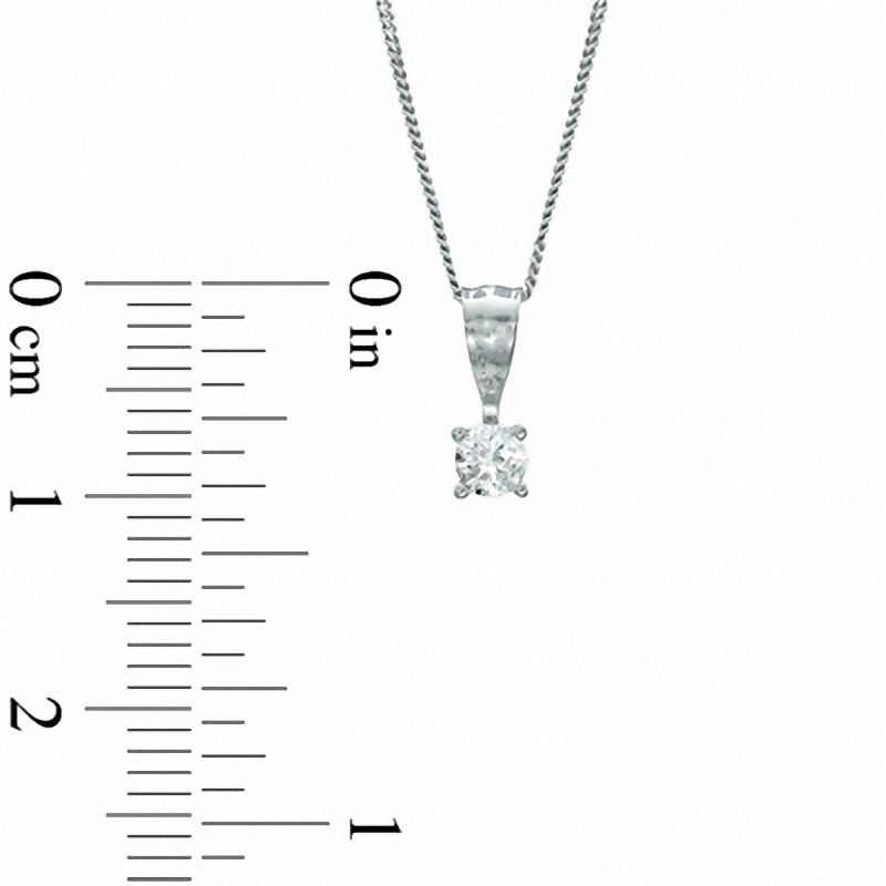Main Image 2 of 0.15 CT. Diamond Solitaire Crown Royal Pendant in 14K White Gold (I-J/I2-I3)