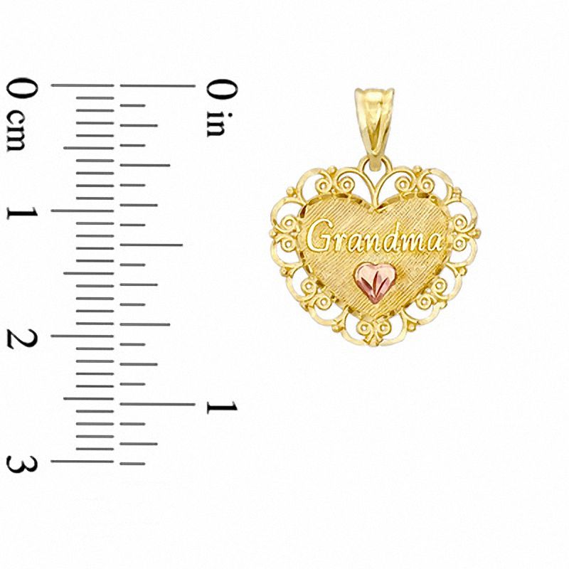 10K Two-Tone Gold Grandma Heart Charm|Peoples Jewellers