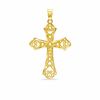 10K Gold Diamond-Cut Filigree Cross Charm