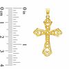 Thumbnail Image 1 of 10K Gold Diamond-Cut Filigree Cross Charm