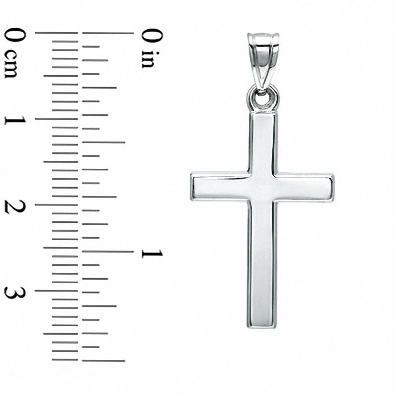 10K White Gold Polished Cross Charm|Peoples Jewellers