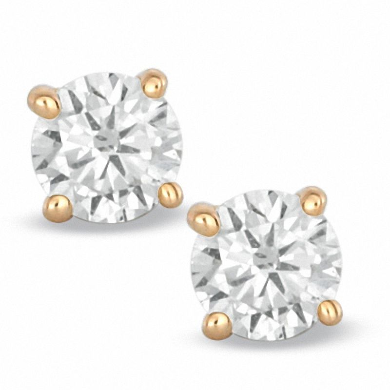 0.30 CT. T.W. Diamond Solitaire Stud Earrings in 14K Gold