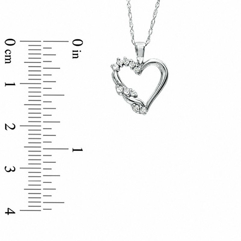 0.12 CT. T.W. Diamond Heart Pendant in 10K White Gold|Peoples Jewellers