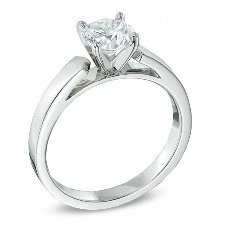 0.50 CT. Diamond Solitaire Crown Royal Engagement Ring in 14K White Gold (J/I2)