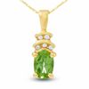 Thumbnail Image 1 of 10K Gold Peridot Crown Pendant with Diamond Accents