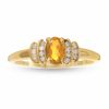 Thumbnail Image 1 of 10K Gold Citrine Crown Ring with Diamond Accents
