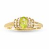 Thumbnail Image 1 of 10K Gold Peridot Crown Ring with Diamond Accents