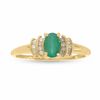Thumbnail Image 0 of 10K Gold Emerald Crown Ring with Diamond Accents