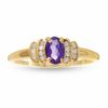 Thumbnail Image 0 of 10K Gold Amethyst Crown Ring with Diamond Accents