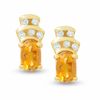Thumbnail Image 1 of Citrine Crown Earrings in 10K Gold with Diamond Accents