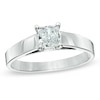 0.50 CT. Princess-Cut Diamond Solitaire Crown Royal Engagement Ring in 14K White Gold (J/I2)