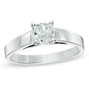 Thumbnail Image 0 of 0.50 CT. Princess-Cut Diamond Solitaire Crown Royal Engagement Ring in 14K White Gold (J/I2)