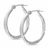 Thumbnail Image 1 of Diamond-Cut Hoop Earrings in 14K White Gold