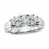 Thumbnail Image 1 of 1.00 CT. T.W. Diamond Cluster Engagement Ring in 14K White Gold