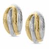 Thumbnail Image 0 of 14K Two-Tone Gold Foxtail Hoop Earrings