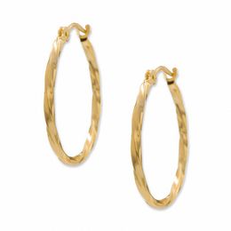 14K Gold 18mm Twist Hoop Earrings
