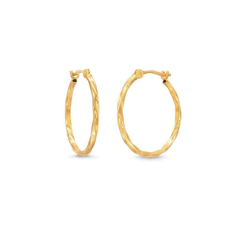 18mm Twist Hoop Earrings in 14K Gold