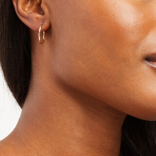 18mm Twist Hoop Earrings in 14K Gold