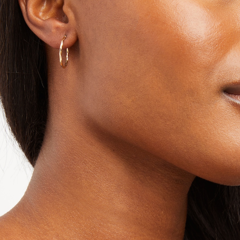 Main Image 2 of 18mm Twist Hoop Earrings in 14K Gold