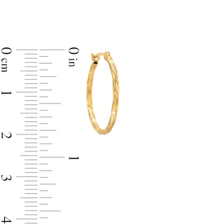 18mm Twist Hoop Earrings in 14K Gold