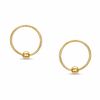 Thumbnail Image 1 of 14K Gold 12.0mm Hoop with Bead Earrings