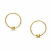 Thumbnail Image 0 of 14K Gold 12.0mm Hoop with Bead Earrings