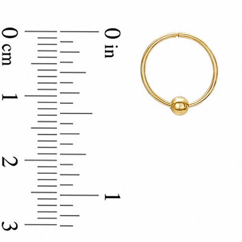 Main Image 2 of 14K Gold 12.0mm Hoop with Bead Earrings
