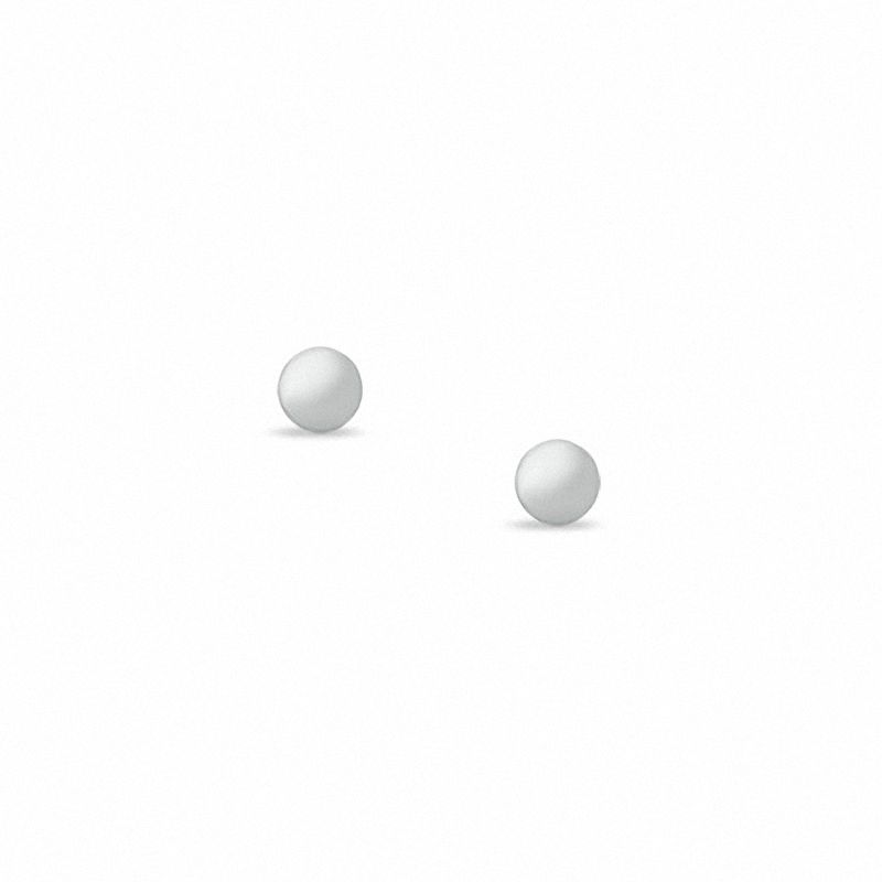 4.0mm Ball Stud Earrings in 14K White Gold|Peoples Jewellers