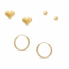 14K Gold Three-Piece Earrings Set