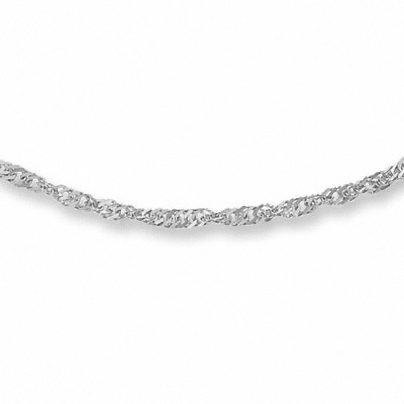 1.4mm Singapore Chain Necklace in 14K White Gold - 16"|Peoples Jewellers