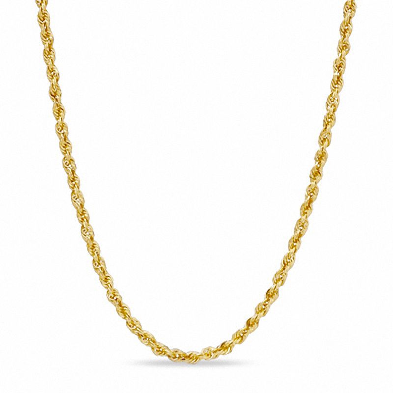 2.5mm Glitter Rope Chain Necklace in Hollow 10K Gold