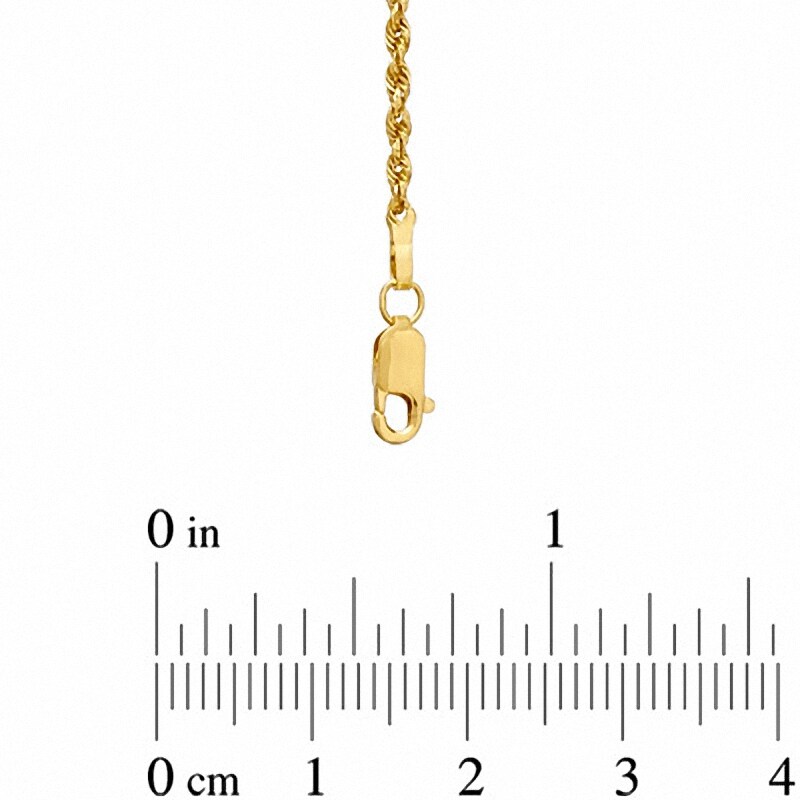 2.5mm Glitter Rope Chain Necklace in Hollow 10K Gold