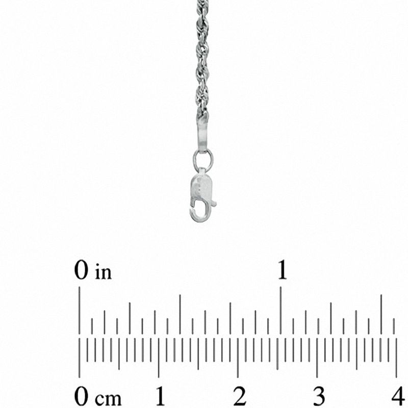 2.5mm Glitter Rope Chain Necklace in Hollow 10K White Gold - 20"