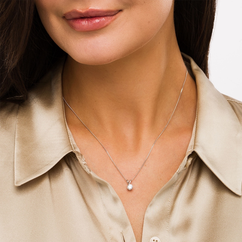Main Image 2 of 0.50 CT. Certified Diamond Solitaire Pendant in 14K White Gold (J/I3)