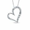 Thumbnail Image 1 of Diamond Accent Three Stone Heart Pendant in 10K White Gold