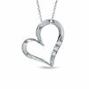 Thumbnail Image 0 of Diamond Accent Three Stone Heart Pendant in 10K White Gold