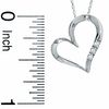 Thumbnail Image 2 of Diamond Accent Three Stone Heart Pendant in 10K White Gold
