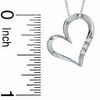 Thumbnail Image 1 of Diamond Accent Three Stone Heart Pendant in 10K White Gold