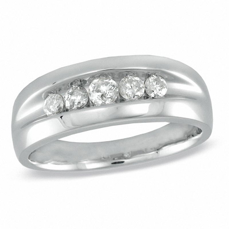 0.46 CT. T.W. Diamond Five Stone Anniversary Band in 10K Gold
