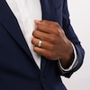 Men's 6.0mm Satin Stepped Edge Wedding Band in 14K White Gold - Size 10